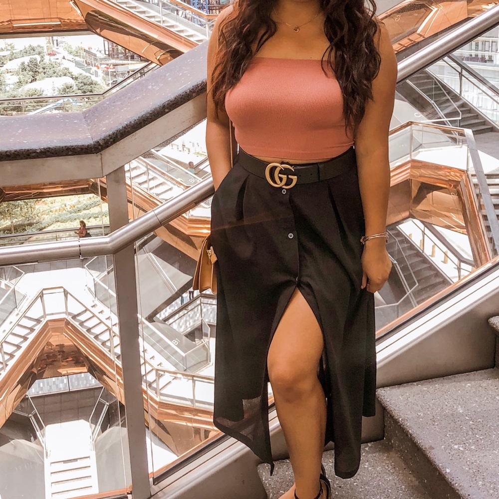 Button down black skirt